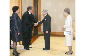 Emperor Akihito meets Albanian Prime Minister Berisha