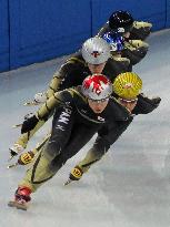 Japan's women's short track team practices at Sochi Olympics