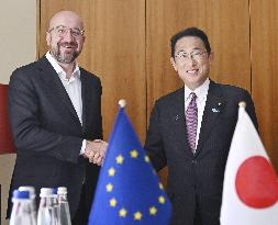 Japan PM Kishida, European Council President Michel in Germany