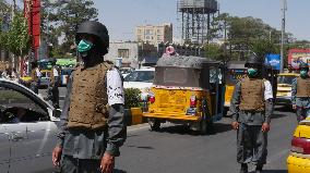 AFGHANISTAN-HERAT-CHECKPOINT-POLICE IN UNIFORM