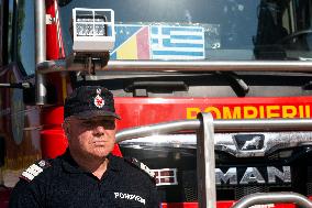 GREECE-ATHENS-WILDFIRE SEASON-ROMANIA-FIREFIGHTERS-ASSISTANCE