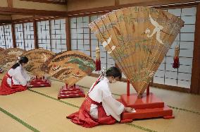 Large fans at western Japan shrine