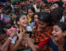 INDIA-AGARTALA-LANDSLIDE-BODY OF SOLDIER-REACHING HOME