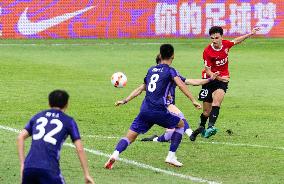 (SP)CHINA-MEIZHOU-FOOTBALL-CSL-CHENGDU VS TIANJIN (CN)