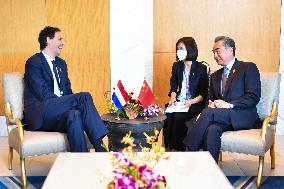 INDONESIA-BALI-CHINA-NETHERLANDS-WANG YI-MEETING