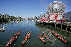 CANADA-VANCOUVER-EXHIBITION-SACRED JOURNEY-CANOE ARRIVAL CEREMONY