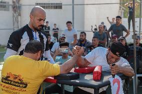 MIDEAST-GAZA-ARM WRESTLING