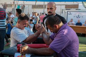 MIDEAST-GAZA-ARM WRESTLING