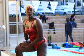 (SP)UGANDA-KAMPALA-PARALYMPIC SWIMMER-HUSNAH KUKUNDAKWE-TRAINING