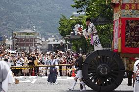 Yamahoko parade during Gion Festival in Kyoto