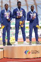 (SP)U.S.-EUGENE-ATHLETICS-WORLD CHAMPIONSHIPS-MEN'S 100M-AWARDING CEREMONY