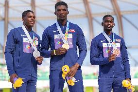 (SP)U.S.-EUGENE-ATHLETICS-WORLD CHAMPIONSHIPS-MEN'S 100M-AWARDING CEREMONY