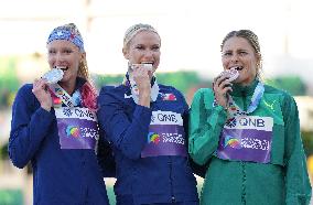 (SP)U.S.-EUGENE-ATHLETICS-WORLD CHAMPIONSHIPS-WOMEN'S POLE VAULT-AWARDING CEREMONY