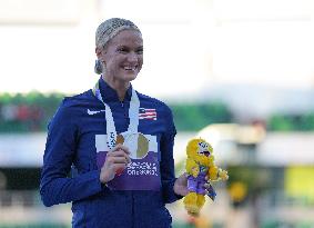 (SP)U.S.-EUGENE-ATHLETICS-WORLD CHAMPIONSHIPS-WOMEN'S POLE VAULT-AWARDING CEREMONY