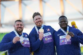 (SP)U.S.-EUGENE-ATHLETICS-WORLD CHAMPIONSHIPS-MEN'S SHOTPUT-AWARDING CEREMONY