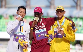 (SP)U.S.-EUGENE-ATHLETICS-WORLD CHAMPIONSHIPS-MEN'S HIGH JUMP-AWARDING CEREMONY