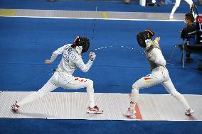 (SP)EGYPT-CAIRO-FENCING-2022 WORLD CHAMPIONSHIPS-TEAM WOMEN'S FOIL-TABLE OF 16