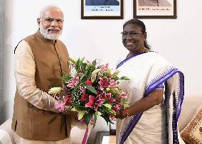 INDIA-NEW DELHI-MURMU-MODI-MEETING