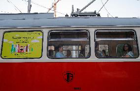 ROMANIA-BUCHAREST-TRAM-CULTURAL EVENT