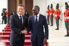 BENIN-COTONOU-FRANCE-PRESIDENT-VISIT