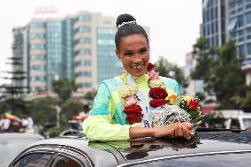 (SP)ETHIOPIA-ADDIS ABABA-ATHLETICS-WORLD CHAMPIONSHIPS-CAR PARADE
