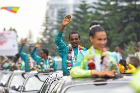 (SP)ETHIOPIA-ADDIS ABABA-ATHLETICS-WORLD CHAMPIONSHIPS-CAR PARADE