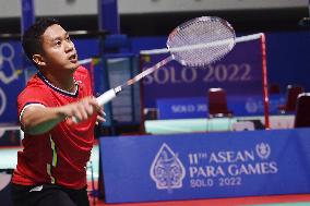 (SP)INDONESIA-SURAKARTA-ASEAN PARA GAMES-BADMINTON-MEN'S TEAM STANDING-FINAL-INDONESIA VS THAILAND