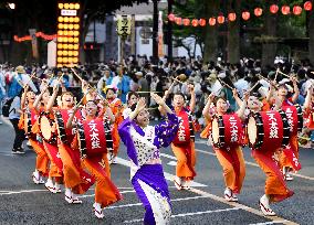 Traditional dance parade in Morioka, Japan