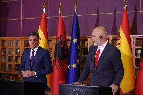 ALBANIA-TIRANA-PM-SPAIN-PM-MEETING