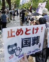 Protest against ex-Japan PM Abe's state funeral