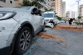 ISRAEL-ASHKELON-ROCKET ATTACK-DAMAGE