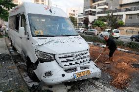 ISRAEL-ASHKELON-ROCKET ATTACK-DAMAGE