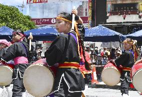 "Eisa" drum dance resumes on Okinawa street