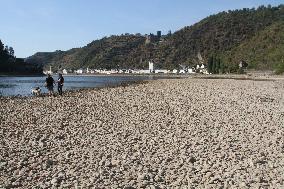 GERMANY-KAUB-RHINE RIVER-WATER LEVEL