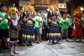 NEPAL-BHAKTAPUR-CULTURE-NIL BARAHI DANCE FESTIVAL