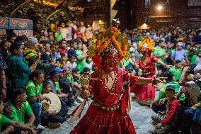 NEPAL-BHAKTAPUR-CULTURE-NIL BARAHI DANCE FESTIVAL