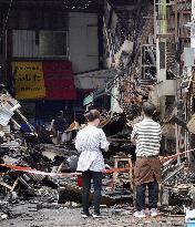 Aftermath of fire at southwestern Japan market