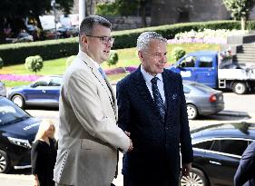 Ulkoministeri Pekka Haaviston ja Viron ulkoministerin Urmas Reinsalun tapaaminen