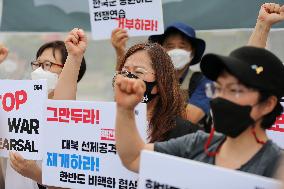 SOUTH KOREA-SEOUL-PROTEST-MILITARY EXERCISE