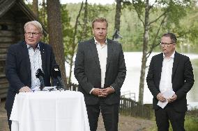Defence Ministers of Norway, Sweden, and Finland at a media meeting