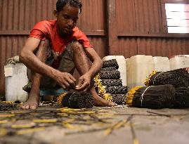 INDIA-AGARTALA-INCENSE STICK-MAKING