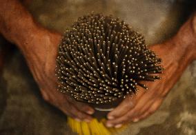 INDIA-AGARTALA-INCENSE STICK-MAKING