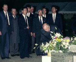 Soviet President Mikhail Gorbachev in Nagasaki in 1991