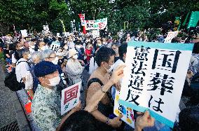 Protest against Abe's state funeral