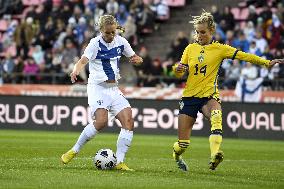 Women's World Championships qualifying match between Finland and Sweden