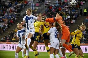 Women's World Championships qualifying match between Finland and Sweden