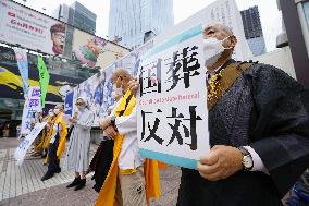 Protest against Abe's state funeral