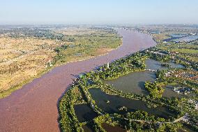 CHINA-INNER MONGOLIA-TOGTOH-YELLOW RIVER-AUTUMN SCENERY (CN)