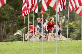 U.S.-MALIBU-9/11 TERRORIST ATTACKS-WAVES OF FLAGS