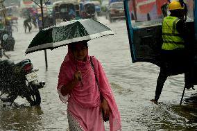 BANGLADESH-DHAKA-MONSOON-WATERLOGGING